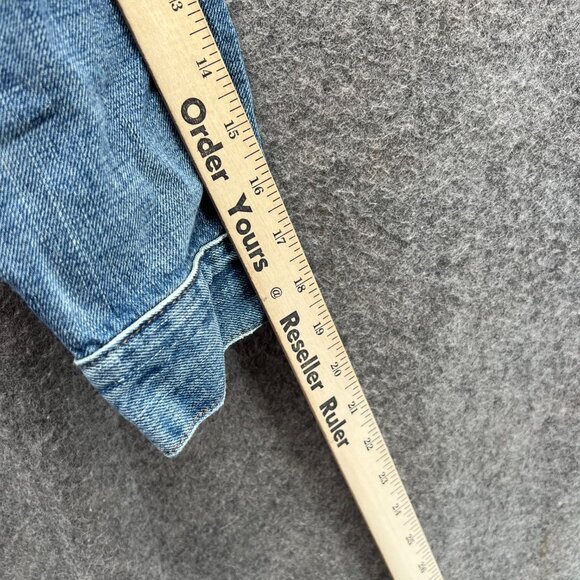 Ralph Lauren Denim Jacket Women Large Blue Jean Button Down Vintage Distressed - Picture 3 of 12